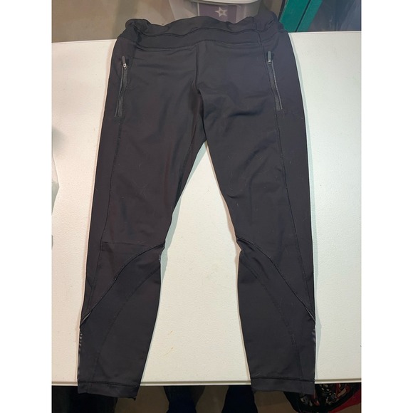 Lululemon Leggings. size 10. zipper pockets. mid calf. Great Shape - Picture 1 of 6